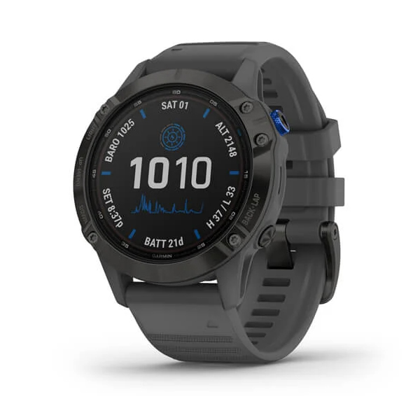 Garmin Fenix 6 Pro Solar, Black w/Slate Gray Band, GPS, SEA